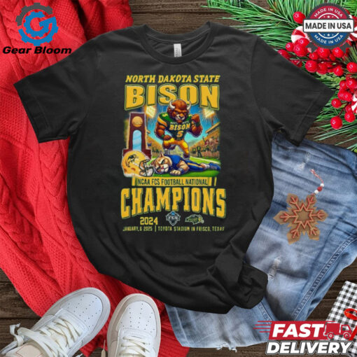 North Dakota State Bison NCAA FCS Football Champions Limited T Shirt