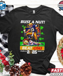 Notre Dame Fighting Irish Mascots But a Nut Beat OSU 2025 Atlanta GA Shirt - Fun and Bold Design, Celebrate Notre Dame’s Victory Over Ohio State, Perfect for Fighting Irish Fans and College Football Enthusiasts