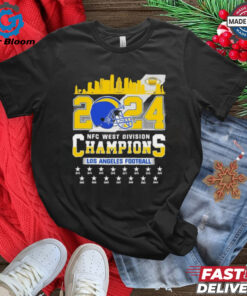 Official 2024 Los Angeles Football NFC West Division Champions Skyline Custom Best Selling Shirt - Celebrate the Los Angeles Football Team's NFC West Division Championship with a Custom Skyline Design, Perfect for Fans and Football Enthusiasts.