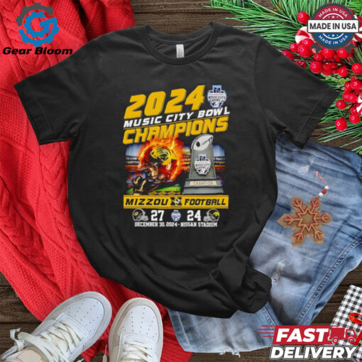 Official 2024 Music City Bowl Champions Mizzou football fire helmet Best Selling shirt