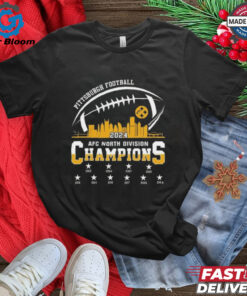 Official 2024 Pittsburgh American Football AFC North Champions 2002-2024 Skyline Best Selling Shirt - Celebrate Pittsburgh's AFC North Championship Legacy with a Custom Skyline Design, Perfect for Steelers Fans and Football Enthusiasts.