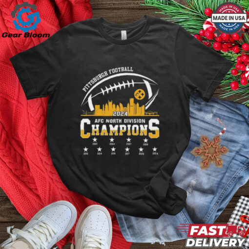 Official 2024 Pittsburgh American Football AFC North Champions 2002 2024 Skyline Best Selling Shirt