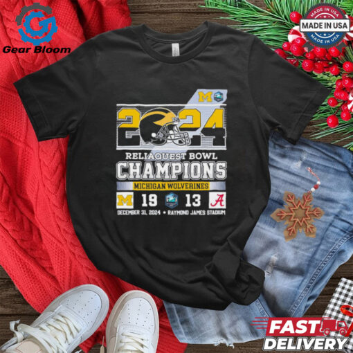 Official 2024 Reliaquest Bowl Champions Michigan Wolverines Best Selling shirt