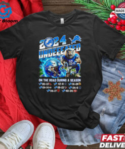 Official 2024 undefeated on the road during a season Detroit Lions mascot Best Selling shirt