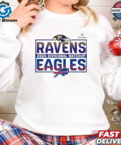 Official 2025 NFL Playoffs Baltimore Ravens Head To Head Buffalo Bills 2025 Divisional Matchup Fan Favorite T Shirt