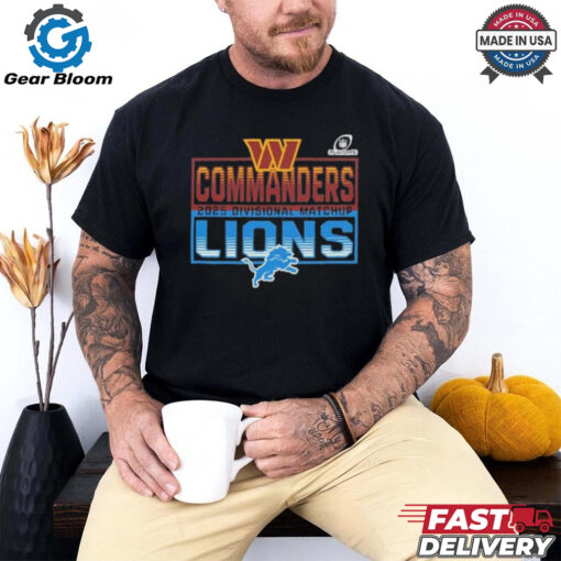 Official 2025 NFL Playoffs Washington Commanders Head To Head Detroit Lions 2025 Divisional Matchup Fan Favorite T Shirt