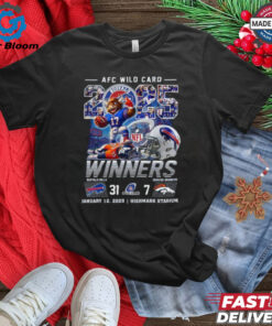 Official AFC Wild Card 2025 Winners Buffalo Bills Beat Denver Broncos Mascot Shirt