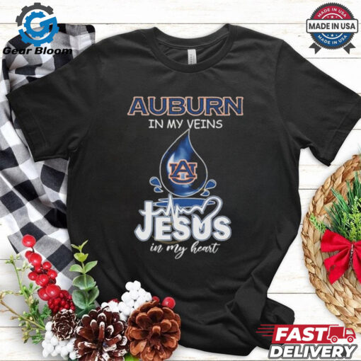 Official Auburn Tigers In My Veins Jesus In My Heart Shirt