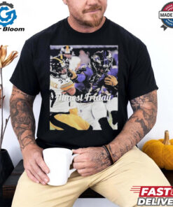 Official Baltimore Ravens Vs Pittsburgh Steelers Almost Friday Stiff Arm Fan Favorite T shirt