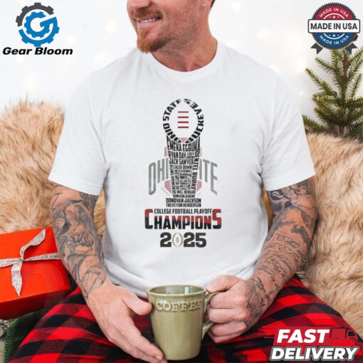 Official Buck Around And Find Out NCAA Ohio State Buckeyes College Football Playoff Champions 2025 Shirt