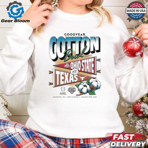 Official Cotton Bowl Classic Ohio State Buckeyes Vs Texas Longhorns Matchup Head To Head At Arlington TX On January 10th 2025 NCAA Division Unisex T Shirt