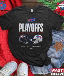 Official Denver Broncos Vs Buffalo Bills Playoffs Super Wild Card Weekend 1.12.2025 Helmet t shirt