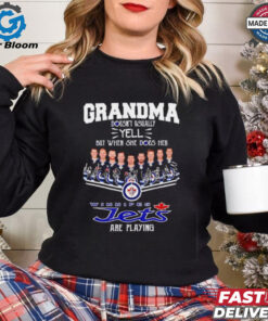 Official Grandma Doesn’t Usually Yell But When She Does Her Winnipeg Jets Are Playing Shirt - Show Your Love for the Winnipeg Jets with Fun and Supportive Apparel, Perfect for Hockey Fans and Grandmas!