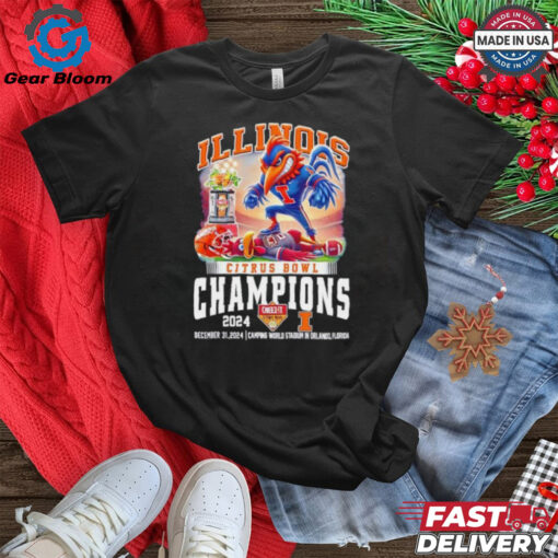 Official Illinois Fighting Illini Citrus Bowl Champions 2024 mascot Best Selling shirt