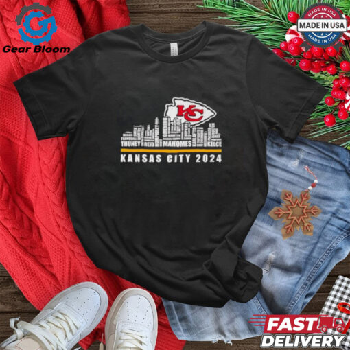 Official Kansas City Chiefs 2024 thank for amazing season players name skyline Best Selling shirt