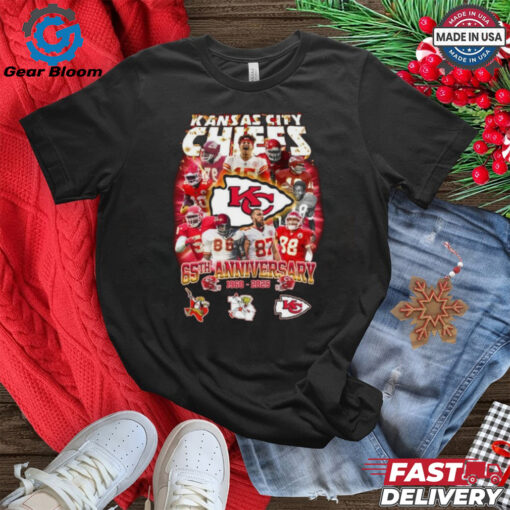 Official Kansas City Chiefs 65th Anniversary 1960 2025 Celebration T Shirt