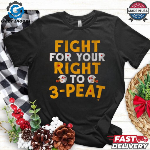 Official Kansas City Football Fight For Your Right To 3 Peat Shirt