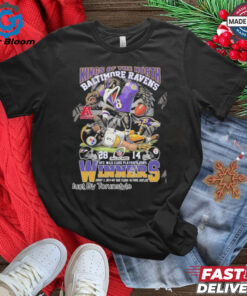 Official Kings Of The North NFL Baltimore Ravens AFC Wild Card Playoff 2025 Winners Mascot T Shirt