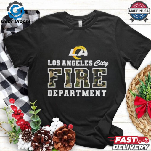 Official Los Angeles Rams Coach Sean McVay LAFD Camo Fire Shirt