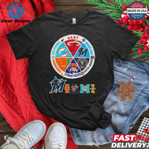 Official Miami Heat Marlins Inter Panthers Hurricanes Dolphins all sports logo graphic Best Selling shirt