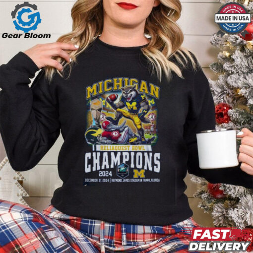 Official Michigan Wolverines Reliaquest Bowl Champions 2025 T Shirt