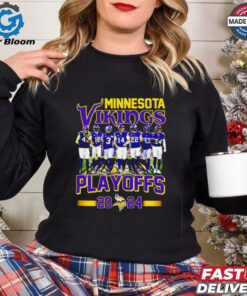 Official Minnesota Vikings Playoffs 2024 All Team Shirt - Celebrate the Vikings' Playoff Journey with Exclusive Team Apparel, Perfect for Fans and NFL Enthusiasts.