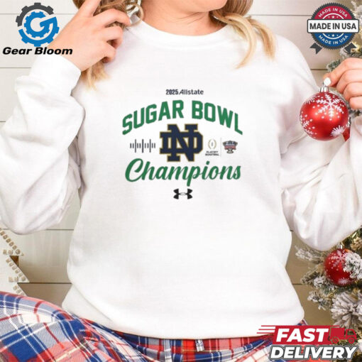 Official Notre Dame Fighting Irish College Football Playoff 2025 Allstate Sugar Bowl Champions Logo NCAA Division Best Selling T Shirt