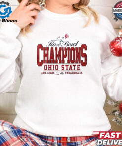 Official Ohio State Buckeyes Champions Rose Bowl Jan 1 2025 Pasadena CA Best Selling shirt