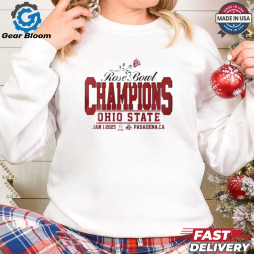 Official Ohio State Buckeyes Champions Rose Bowl Jan 1 2025 Pasadena CA Best Selling shirt