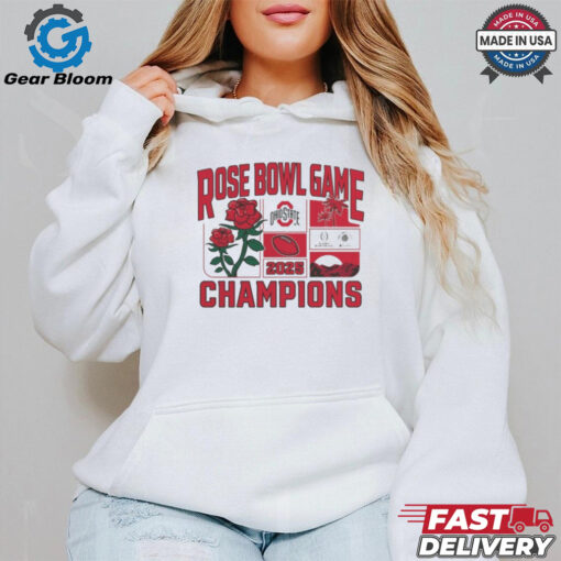 Official Ohio State Buckeyes Football CFP 2025 Rose Bowl Champions Victory Ahead Fan Favorite T Shirt