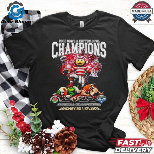 Official Ohio State Buckeyes Rose Bowl And Cotton Bowl Champions 2025 T Shirt