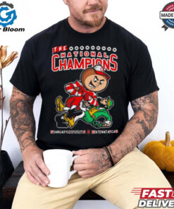 Official Ohio State Buckeyes Vs Notre Dame Fighting Irish The National Champions Jan 20 2025 Atlanta GA Mascot t shirt