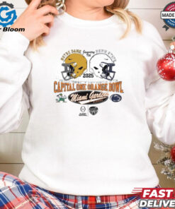 Official Penn State Nittany Lions Vs Notre Dame Fighting Irish 2025 Orange Bowl Dueling Helmet Fan Favorite Shirt