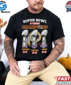 Official Super Bowl 3 Times Champions Washington Commanders Best Selling Shirt