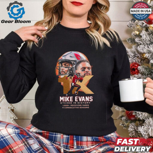 Official Tampa Bay Buccaneers Mike Evans Etched In History 2025 T Shirt