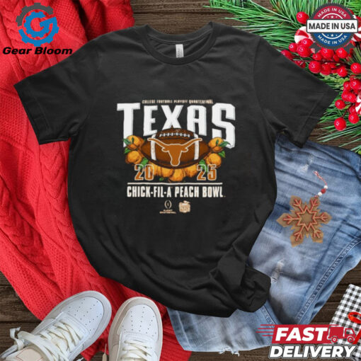 Official Texas Longhorns College Football Playoff 2025 Chick Fil A Peach Bowl NCAAF Season 2024 2025 Logo Champions Fan Favorite T Shirt