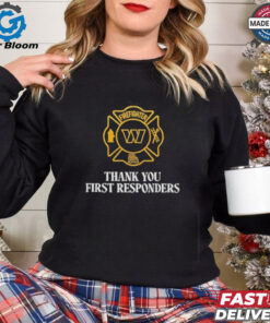 Official Washington Commanders LA Strong Thank You First Responders T Shirt