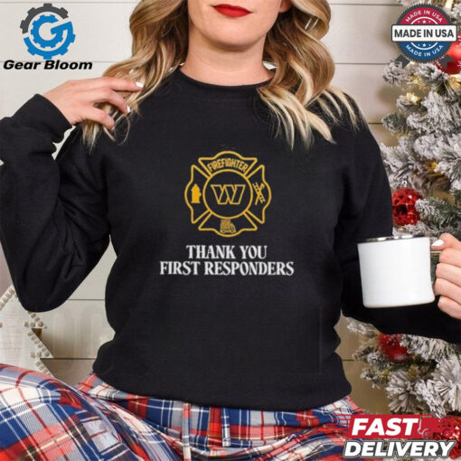 Official Washington Commanders LA Strong Thank You First Responders T Shirt