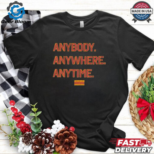 Official Washington Football Anybody. Anywhere. Anytime. Shirt