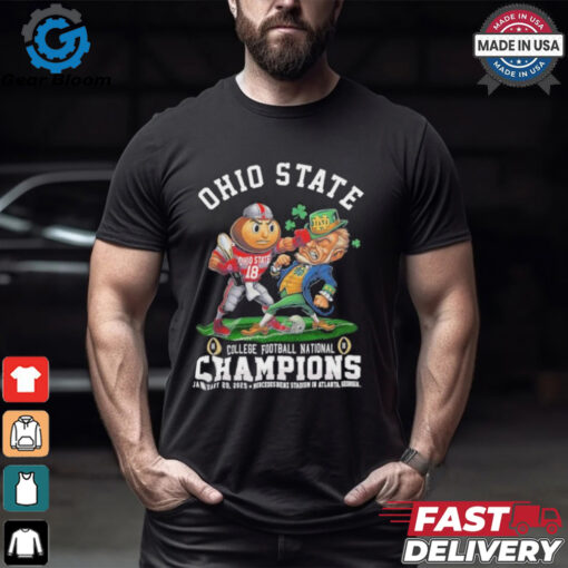 Ohio State Buckeyes Boxing Notre Dame Fighting Irish College Football Playoff Champions 2024 2025 Mascot T shirts