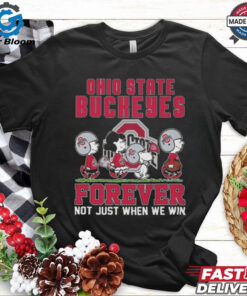 Ohio State Buckeyes Snoopy Peanuts Forever Not Just When We Win Walking 2025 Shirt - Fun and Playful Design Featuring Snoopy, Celebrate Your Ohio State Buckeyes Pride, Perfect for Fans Who Support Their Team Year-Round, Not Just After Wins