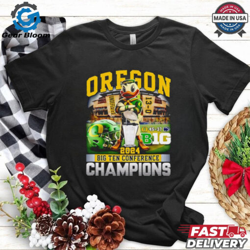 Oregon 2024 Big Ten Conference Champions score mascot shirt