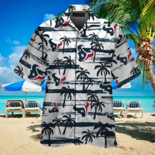 Palm Silhouette And Star Logo Houston Texans Hawaiian Shirt