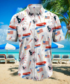 Patriotic Fireworks Houston Texans Hawaiian Shirt For 4th Of July