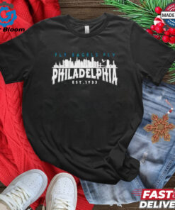 Philadelphia Eagles Fly Eagles Fly Superbowl 2025 city skyline shirt