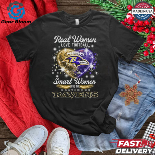 Real Women Love Football Smart Women Love The Baltimore Ravens T Shirt