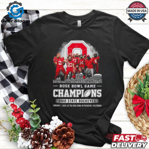 Rose Bowl Game Champions 2025 Ohio State Buckeyes Players Skyline Name Shirt