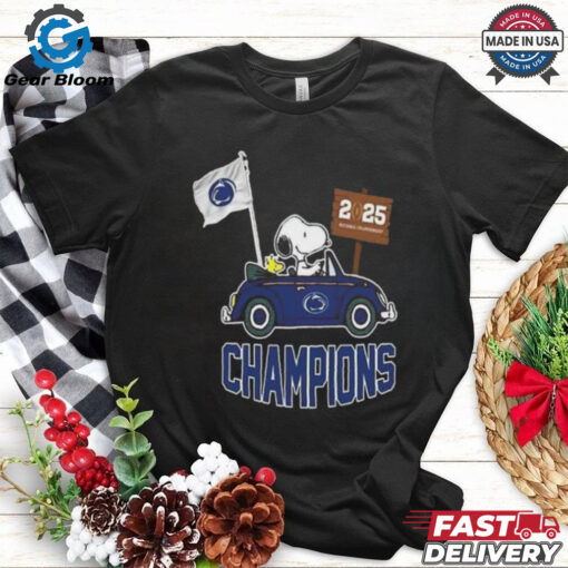 Snoopy And Woodstock Driving Car Notre Dame Fighting Irish National Bowl Champions College Football NCAA Season 2024 2025 Shirt