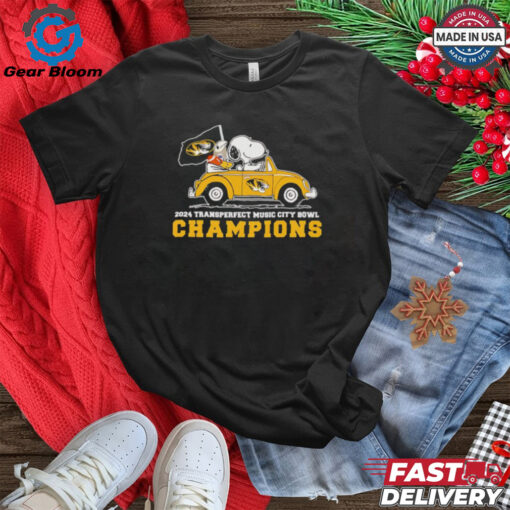 Snoopy driving car 2024 Transperfect Music City Bowl Champions Missouri Tigers shirt