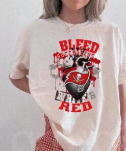 Tampa Bay Buccaneers Heart I Bleed White & Red shirt